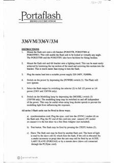 Jessop Group Portaflash manual. Camera Instructions.